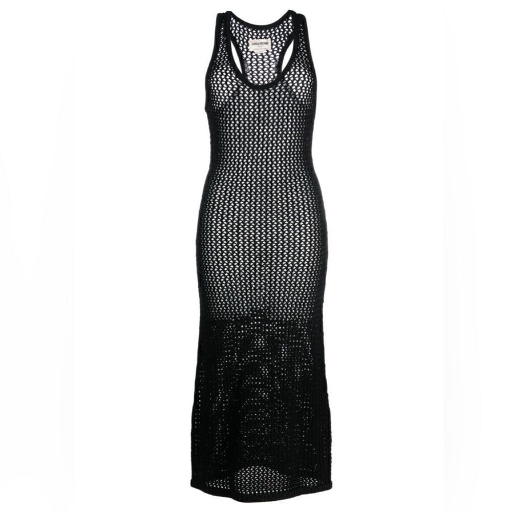 Zadig & Voltaire Nabys open knit black Crochet Dress NWT- small - Picture 1 of 13